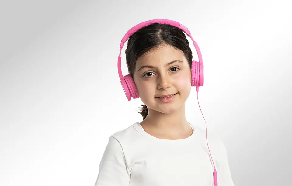 Słuchawki przewodowe dla dzieci BuddyPhones Explore Plus (różowe)