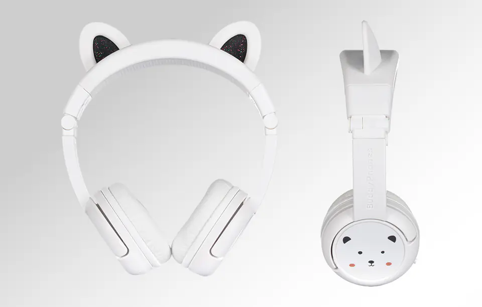 Słuchawki bezprzewodowe dla dzieci BuddyPhones Play Ears Plus panda (białe)