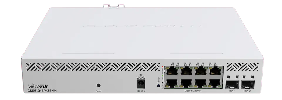 MIKROTIK CSS610-8P-2S+IN CLOUD SMART SWITCH 8X GE POE, 2X 10G SFP, VLAN