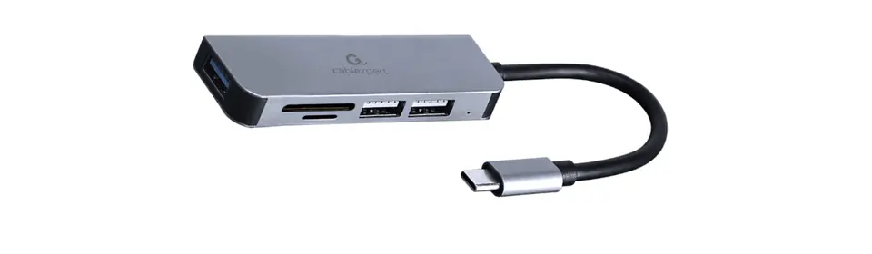 Gembird Hub USB-C 3-Portowy z czytnikiem kart