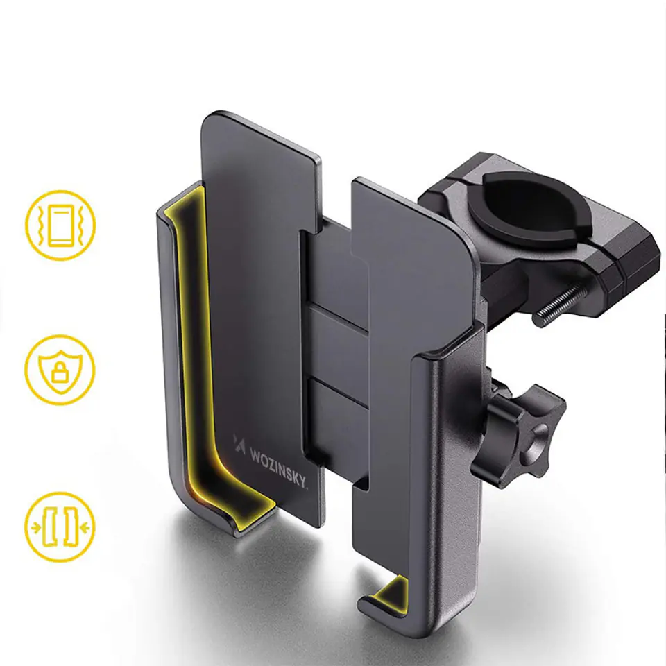 Uchwyt na telefon do roweru, hulajnogi Wozinsky WBHBK3 z dodatkowymi silikonowymi elementami stabilizującymi