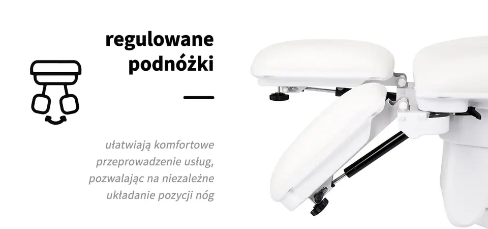 Fotel kosmetyczny elektryczny Sillon Basic pedi 3 siln. biały