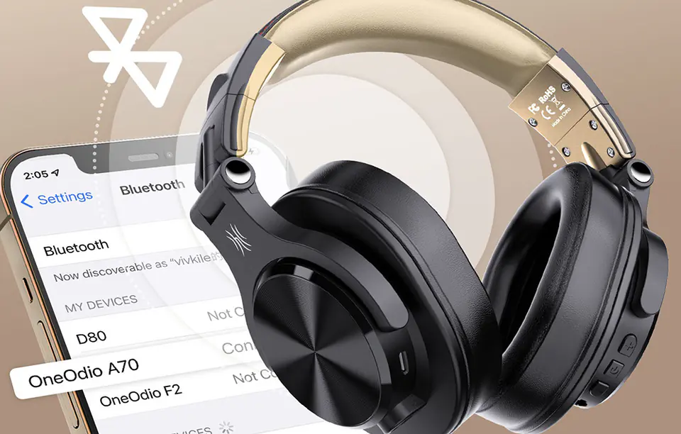 Słuchawki bezprzewodowe Oneodio Fusion A70 (złote)