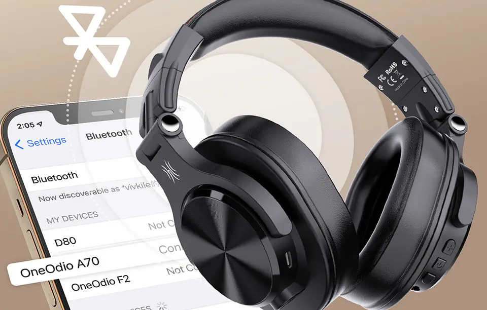 Słuchawki bezprzewodowe Oneodio Fusion A70 (czarne)