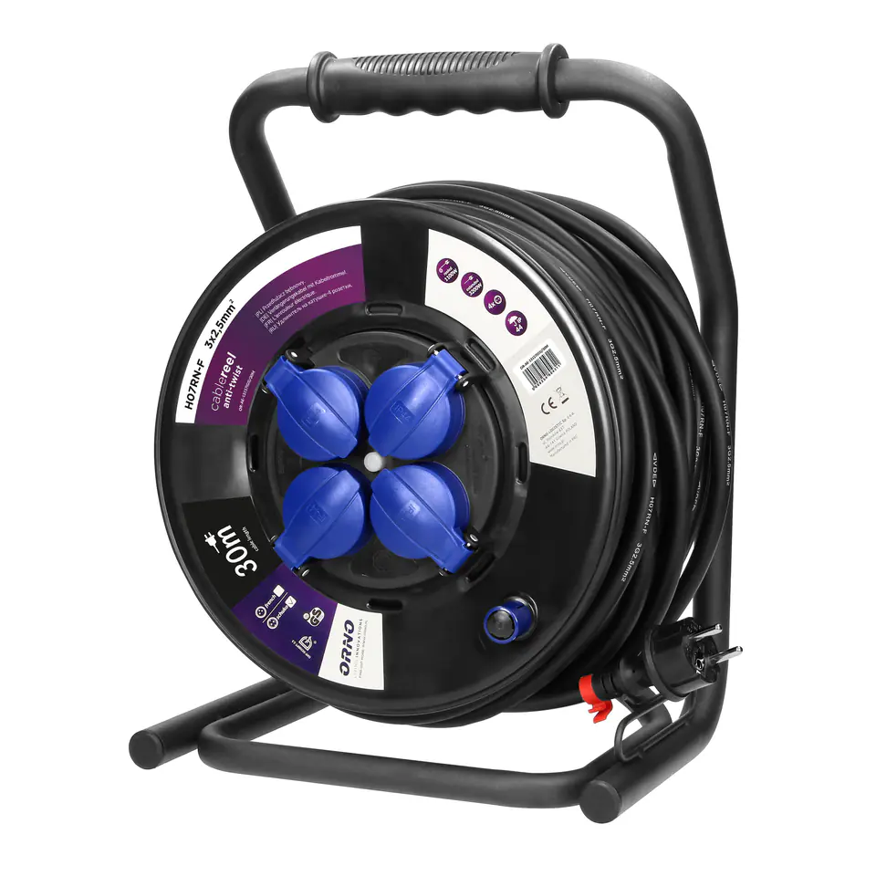 Professional drum extender IP44, 4 sockets 2P+Z schuko), oil-resistant ...