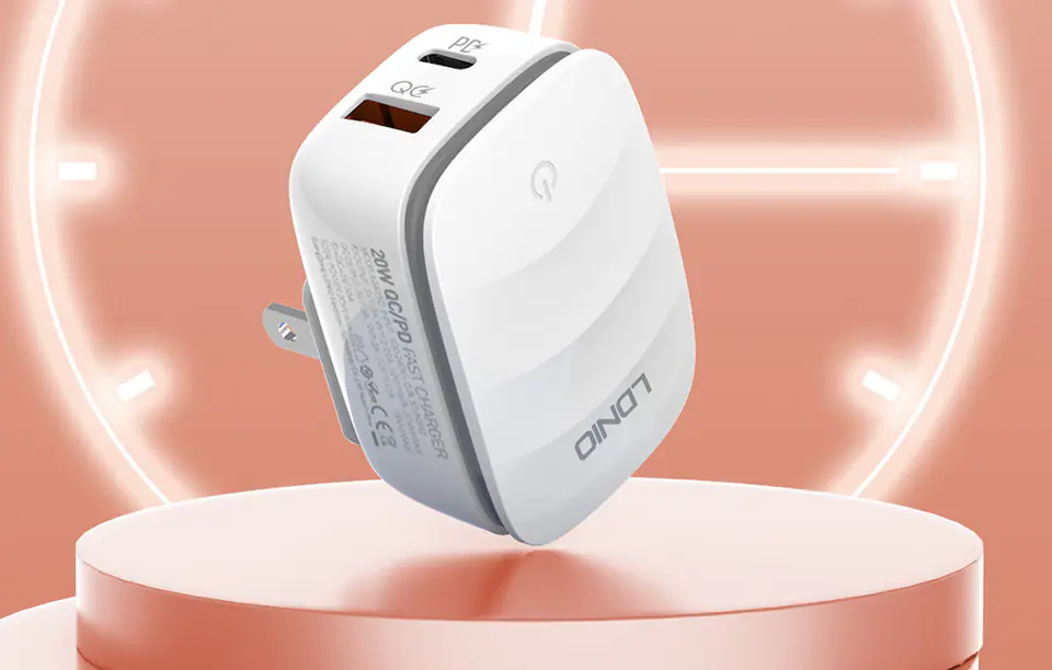 Ładowarka sieciowa LDNIO A2425C USB, USB-C z lampą + Kabel microUSB