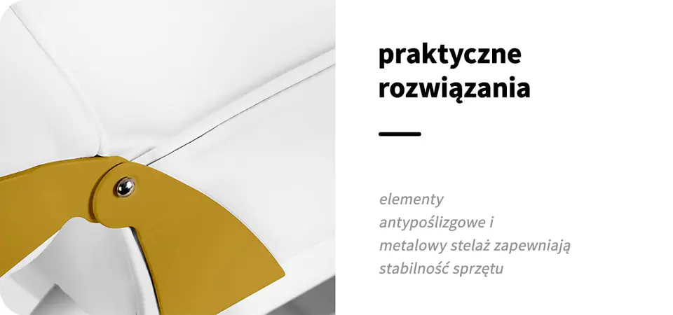 Fotel kosmetyczny 557G z kuwetami złoto biały