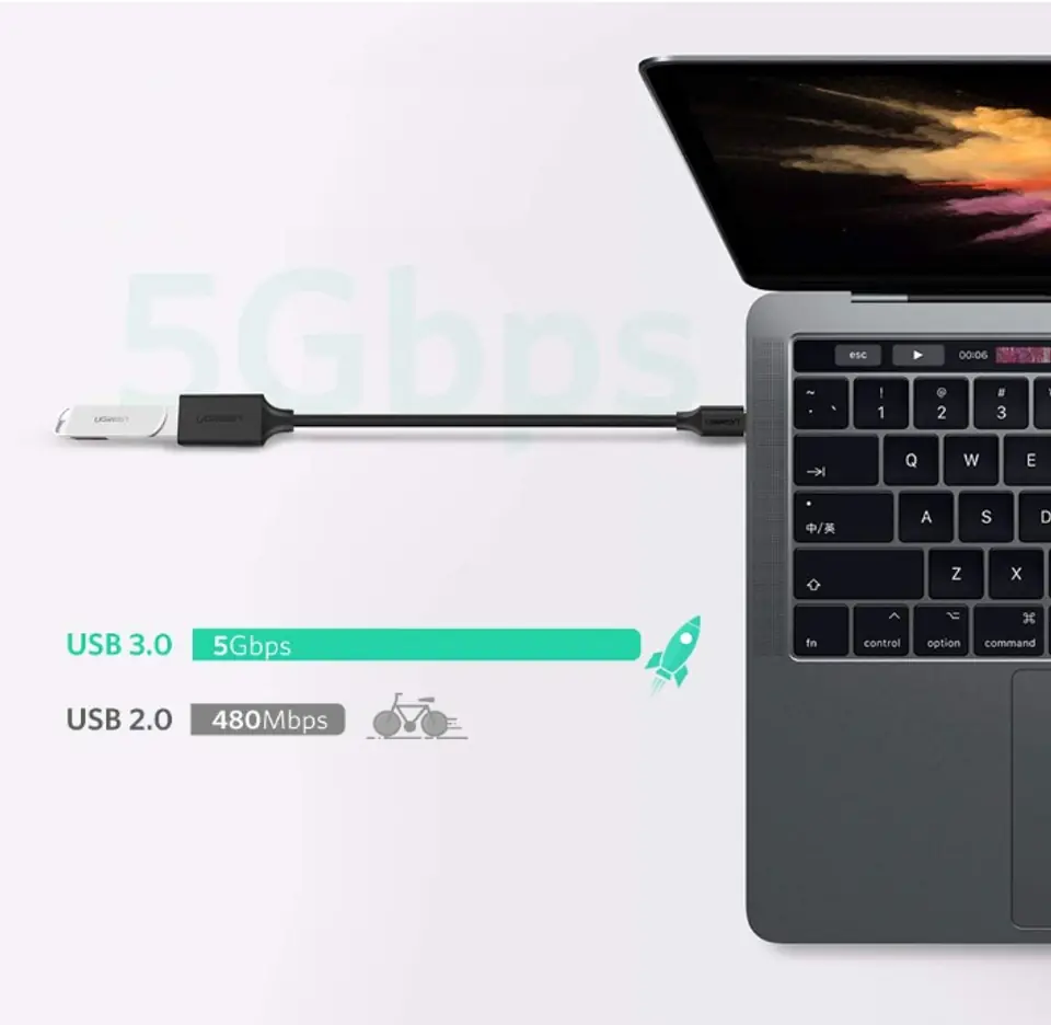 Adapter OTG USB-C 3.0 UGREEN 	US154 (biały)