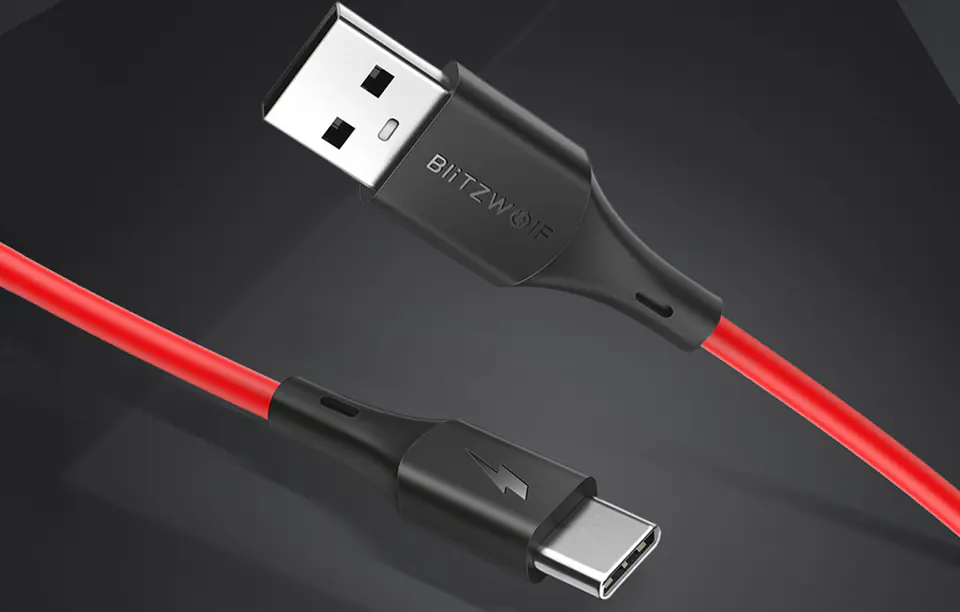 Kabel USB do USB-C BlitzWolf BW-TC15 3A 1.8m (czerwony)