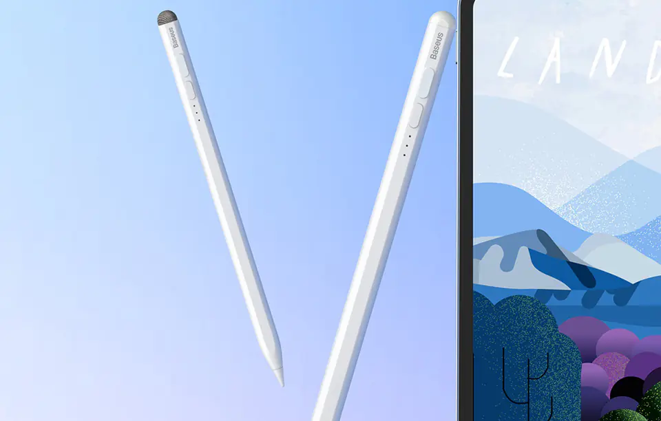 Pojemnościowy rysik / stylus Baseus Smooth Writing 2 z wskaźnikiem baterii (biały)