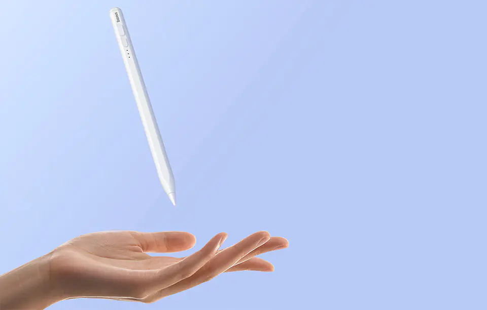 Pojemnościowy rysik / stylus Baseus Smooth Writing 2 z wskaźnikiem baterii (biały)