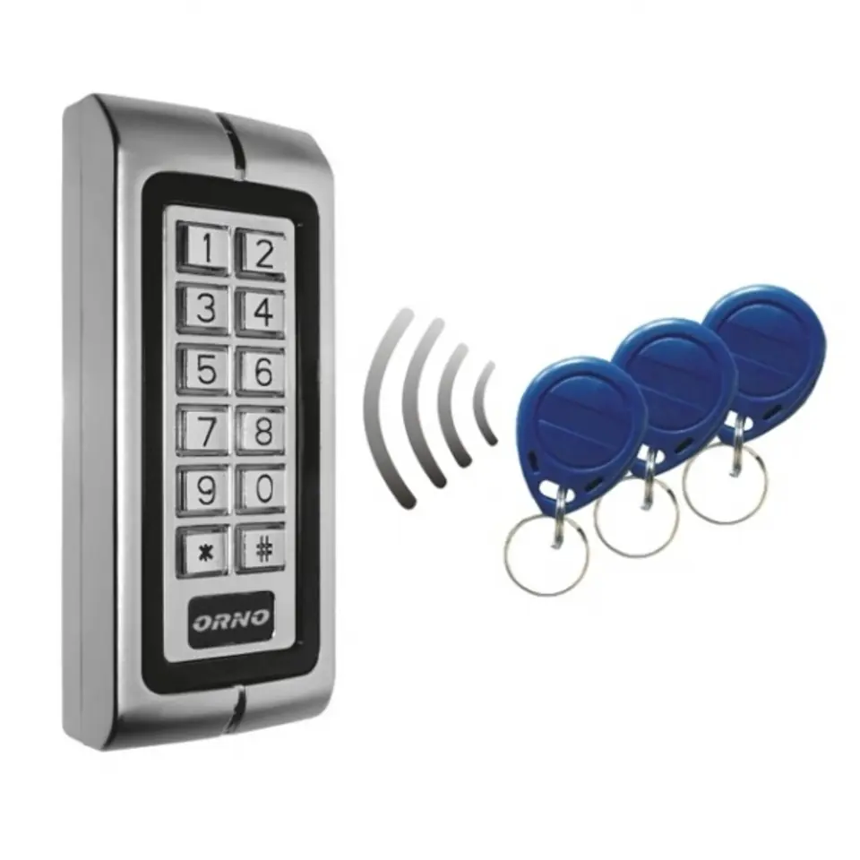 Hermetic code lock with proximity card and key ring reader, IP68