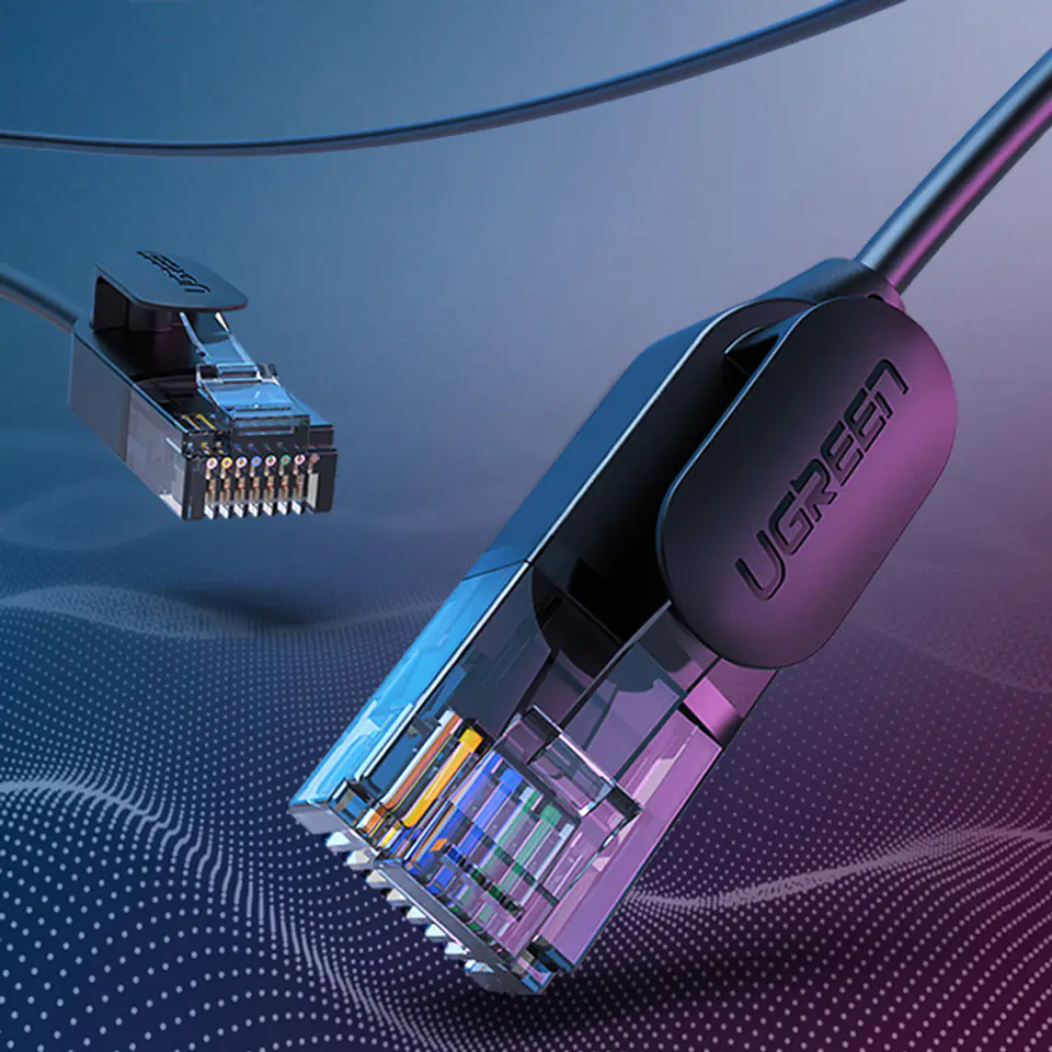 Kabel sieciowy UGREEN NW122 Ethernet RJ45, Cat.6A, UTP, 0.5m (czarny)