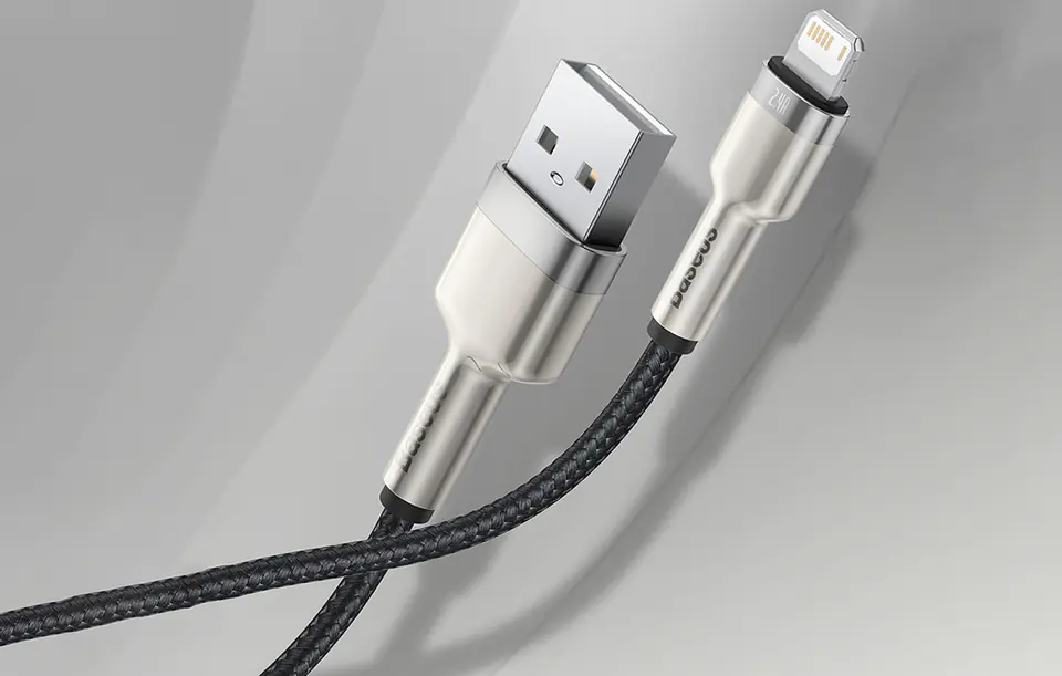 Kabel USB do Lightning Baseus Cafule, 2.4A, 1m (czarny)