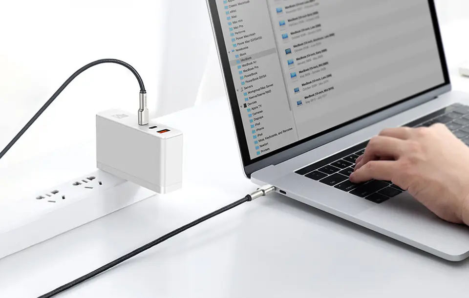 Kabel USB-C do USB-C Baseus Cafule, 100W, 1m (biały)