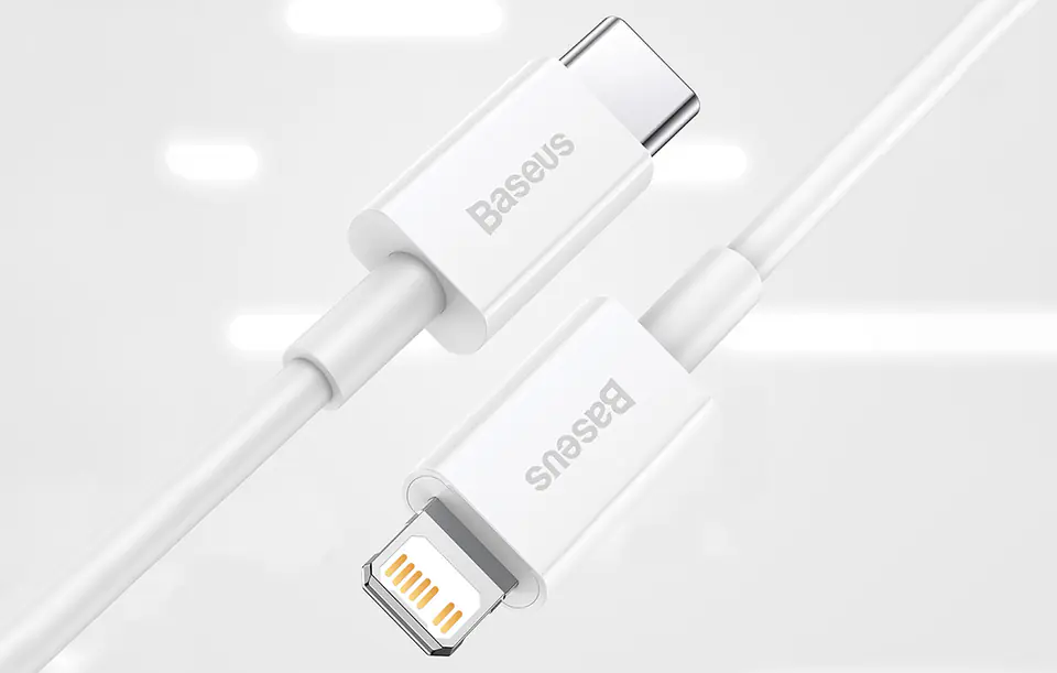 Kabel USB-C do Lightning Baseus Superior Series, 20W, PD, 0.25m (biały)