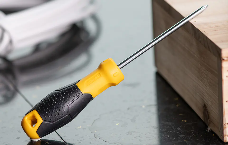 Wkrętak krzyżakowy Deli Tools EDL635100, PH1x100mm (żółty)