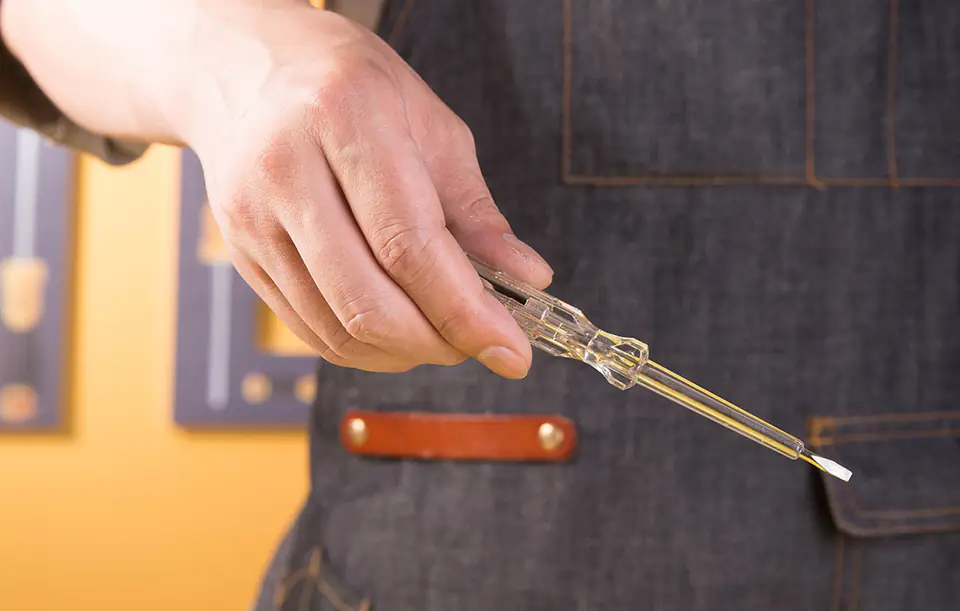 Próbnik napięcia Deli Tools EDL8001, 100-250V (biały)