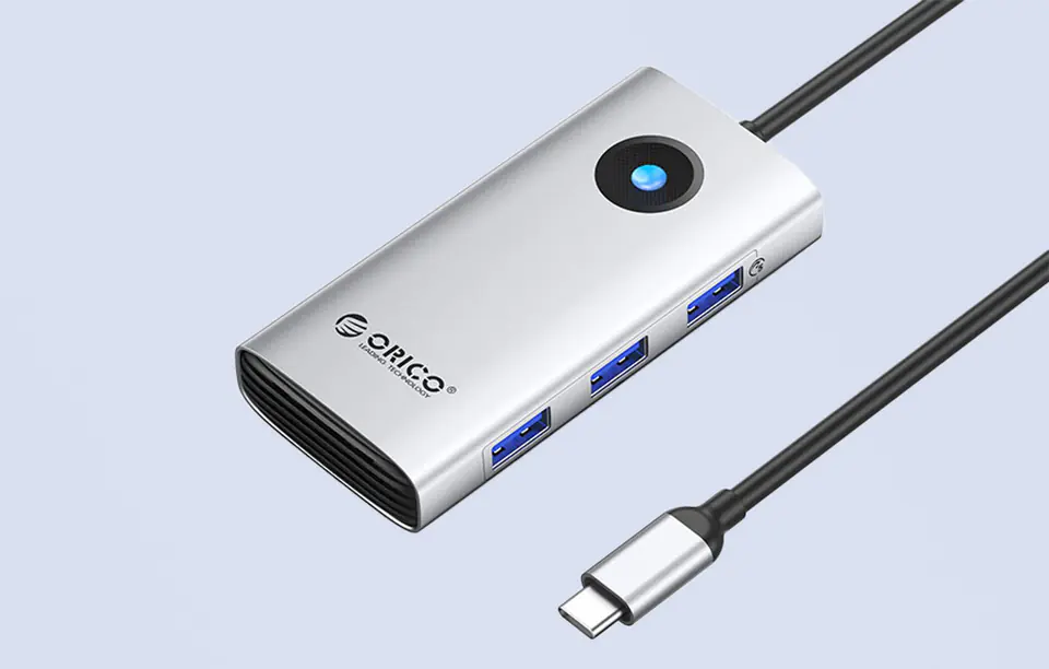Stacja dokująca HUB 6w1 Orico USB-C, HDMI, 3xUSB (srebrna)