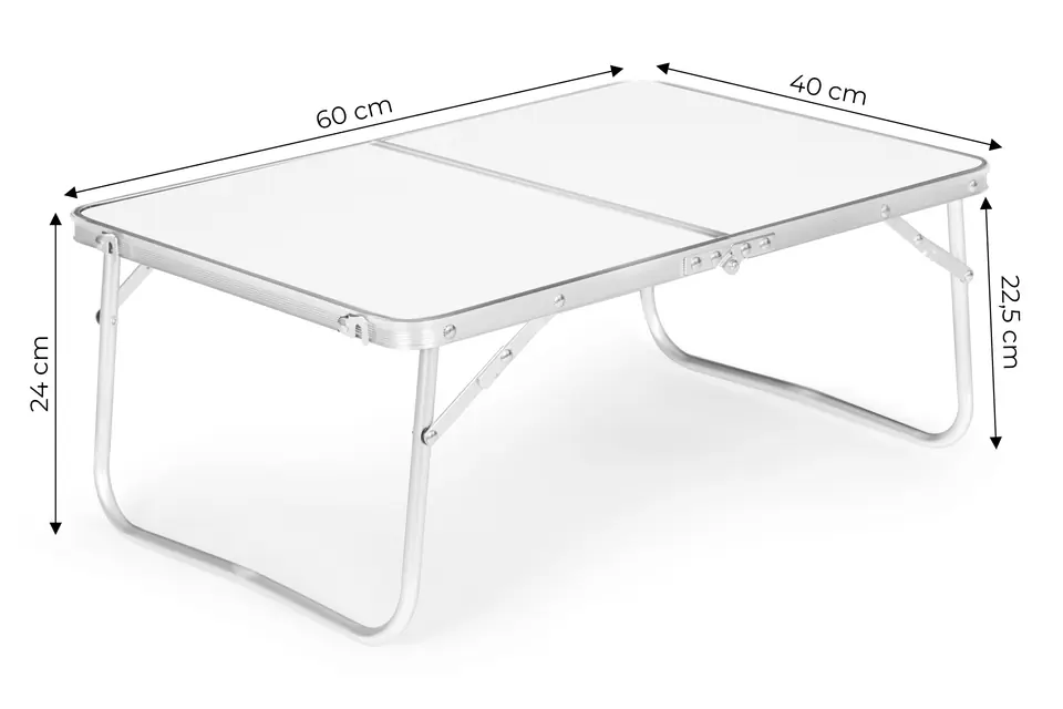 Stolik turystyczny mały stół piknikowy składany 60x40cm biały