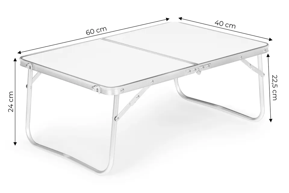 Stolik turystyczny mały stół piknikowy składany 60x40 cm biały MultiGarden