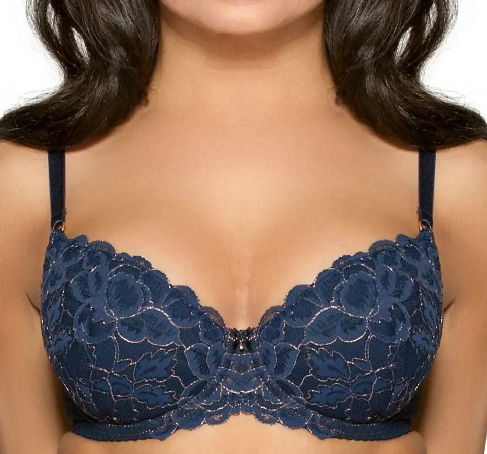 Ava Navy Blue Lace Bralette