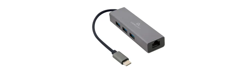 GEMBIRD ADAPTER USB-C -> LAN RJ-45 1GB NA KABLU HUB 3X USB 3.1