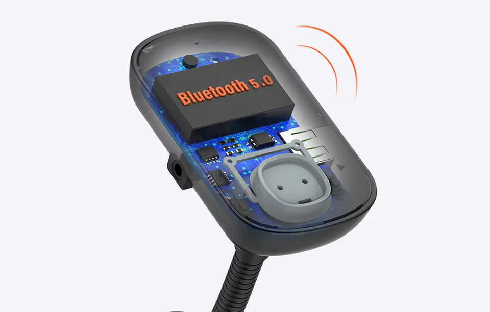 Transmiter FM LDNIO Bluetooth C705Q 2USB, USB-C + kabel Lightning