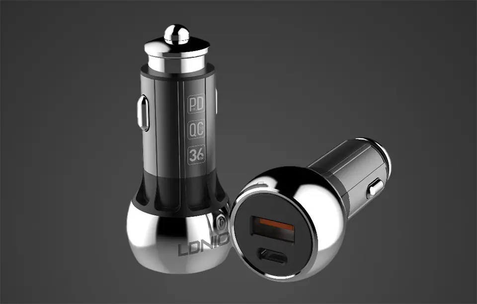 Ładowarka samochodowa LDNIO C1 USB, USB-C + Kabel MicroUSB