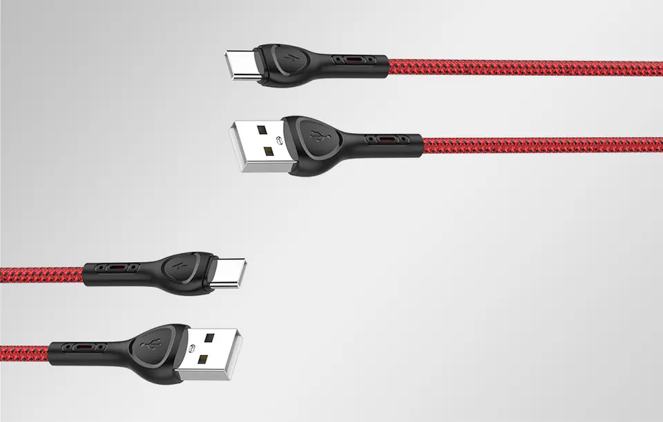 Kabel USB - USB-C LDNIO LS482 2m (czerwony)