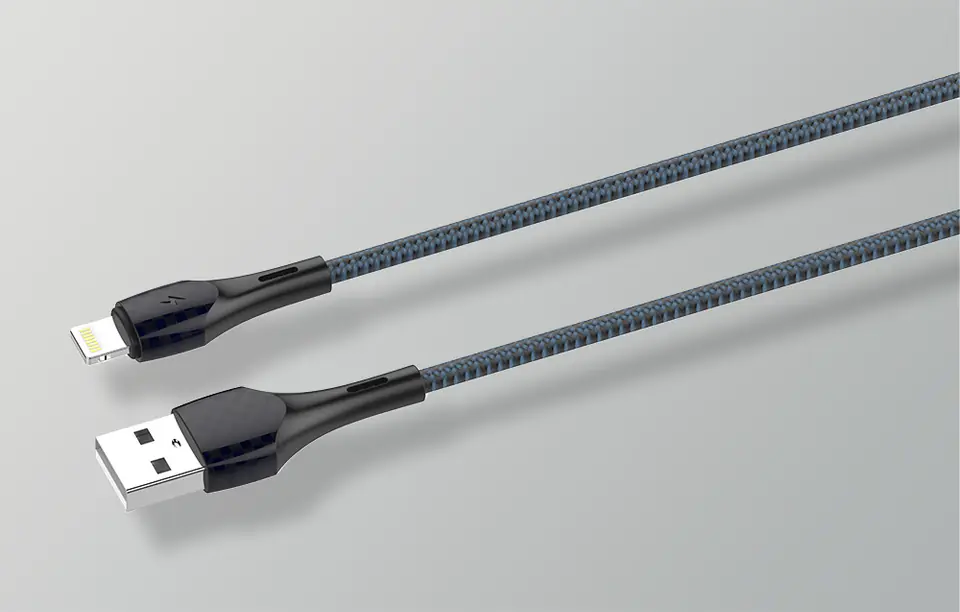 Kabel USB - Lightning LDNIO LS522 2m (szaro-niebieski)