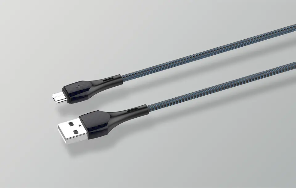 Kabel USB - Micro USB LDNIO LS522 2m (szaro-niebieski))