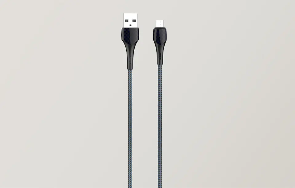 Kabel USB - Micro USB LDNIO LS522 2m (szaro-niebieski))