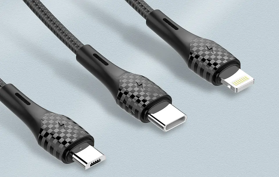 Kabel USB - Micro USB LDNIO LS522 2m (szaro-niebieski))