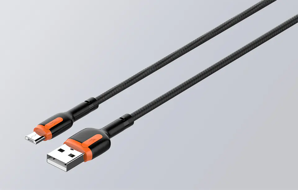 Kabel USB - Micro USB LDNIO LS532 2m (szaro-pomarańczowy)