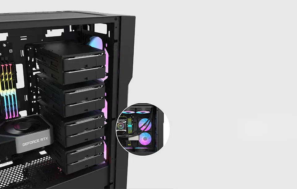 Obudowa komputerowa Darkflash DK431 Glass (czarna) + 4 wentylatory RGB