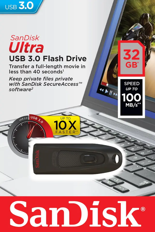 Sandisk Ultra USB 3.0 32GB Pendrive Black