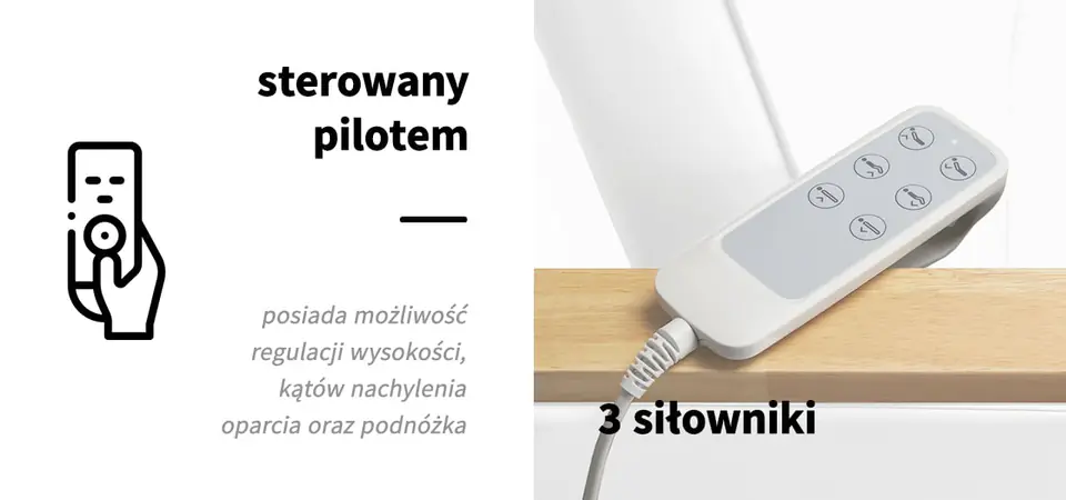 Fotel kosmetyczny elektryczny SILLON Lux 273b 3 silniki biały