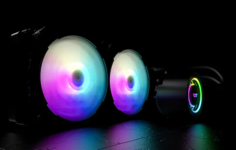 Chłodzenie wodne komputera AiO Darkflash DX240 RGB 2x 120x120 (czarne)