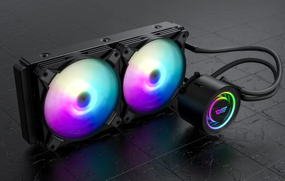 Chłodzenie wodne komputera AiO Darkflash DX240 RGB 2x 120x120 (czarne)