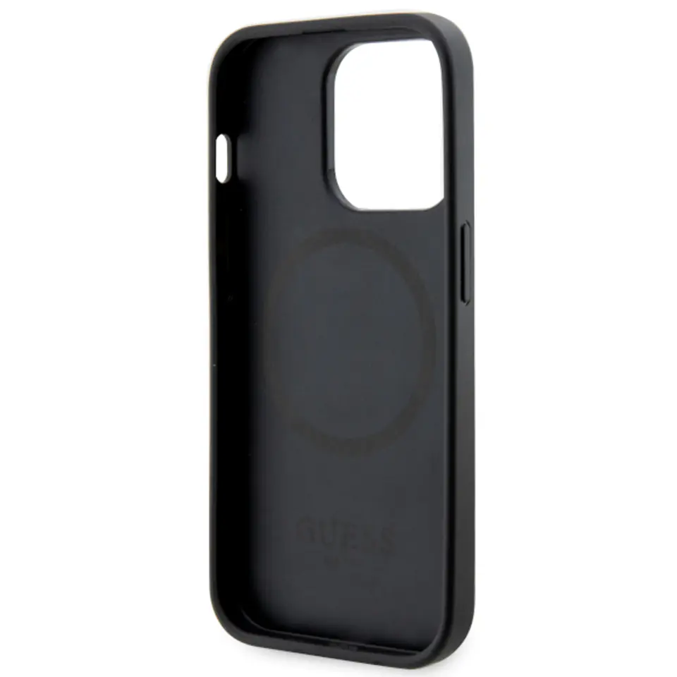 Guess GUHMP15XP4RPSK iPhone 15 Pro Max 6.7" czarny/black hardcase 4G Printed Stripes MagSafe