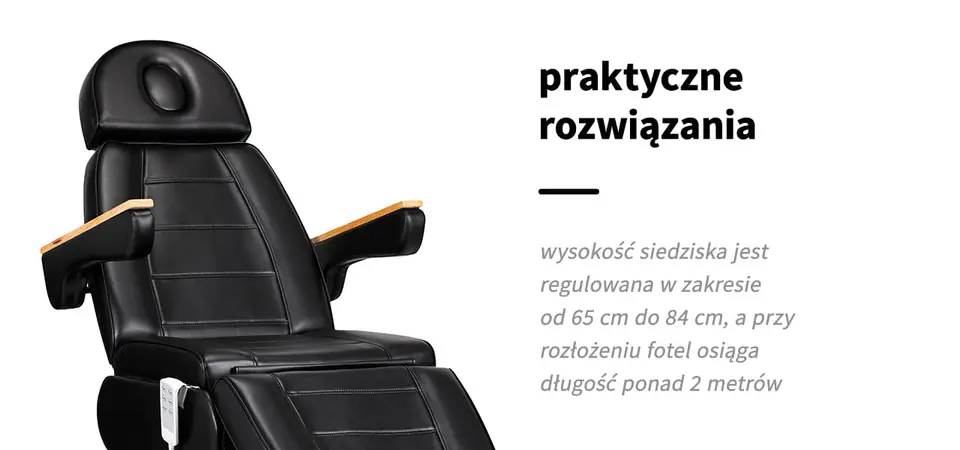 Fotel kosmetyczny elektryczny SILLON Lux 273b + taboret 304 czarny