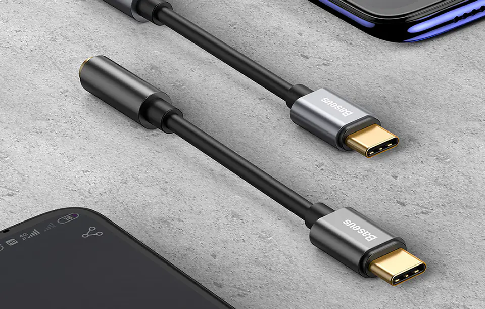 Adapter audio Baseus L54 USB-C + mini jack 3,5mm (czarny)