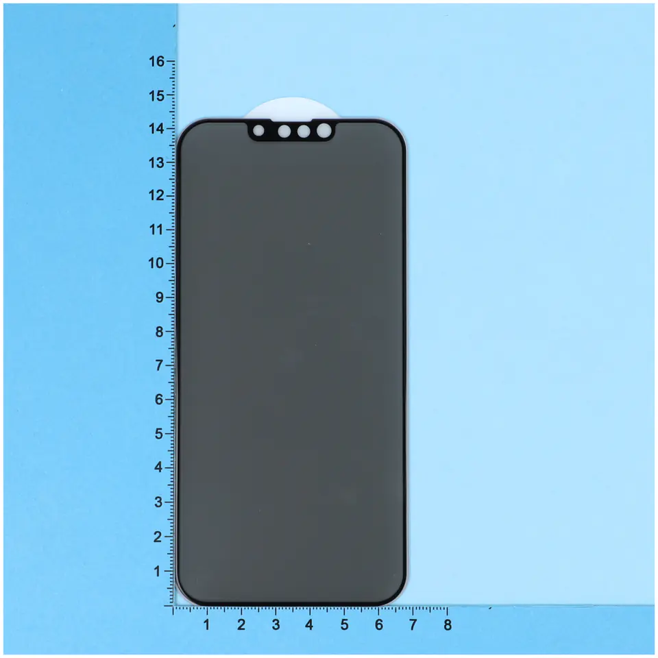 Szkło prywatyzujące MyScreen Diamond Glass antiSPY do iPhone 13/ 13 Pro z czarną ramką.