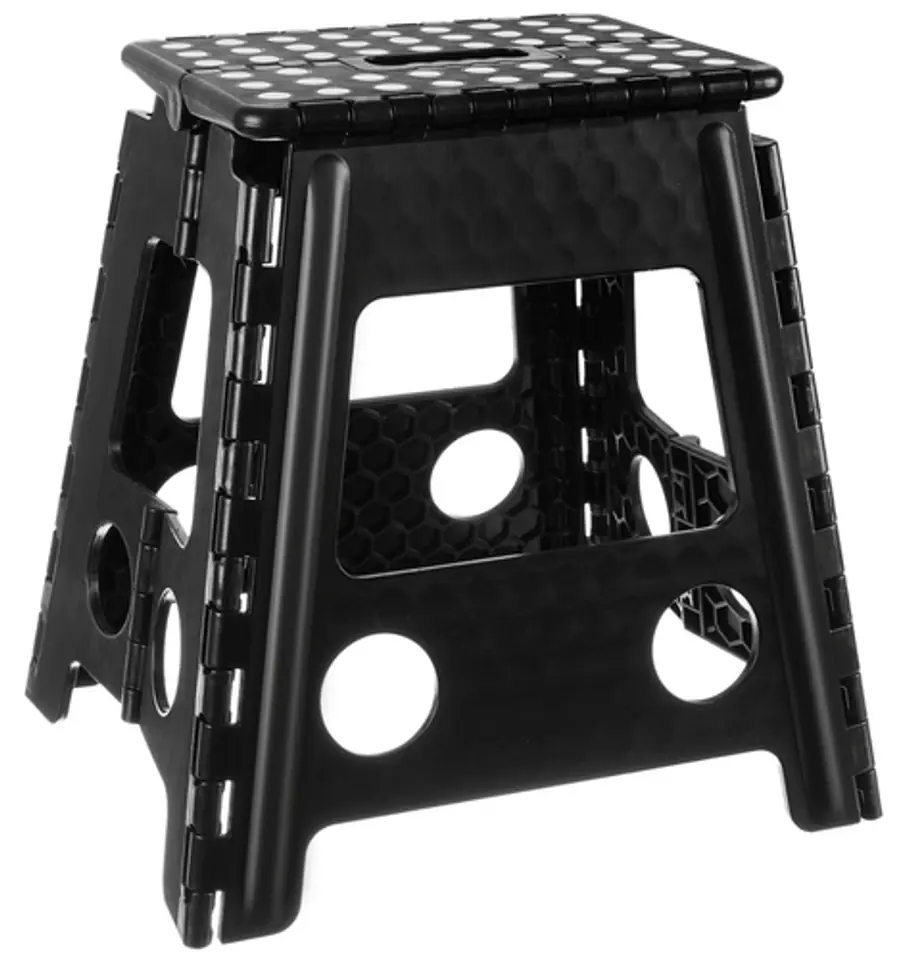Stołek składany czarno-biały 39cm Malatec
