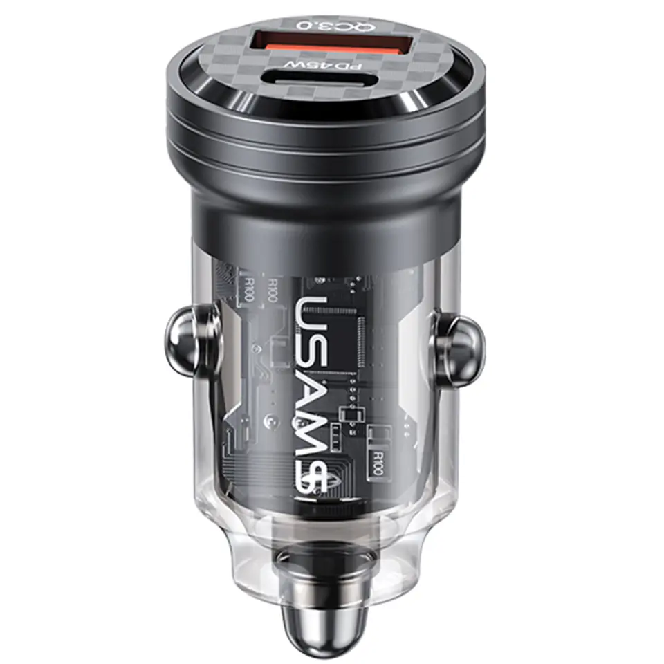 USAMS Ład. sam. C35 USB+USB-C 45WFast Charge czarny/black CC175CC01 (US-CC175)