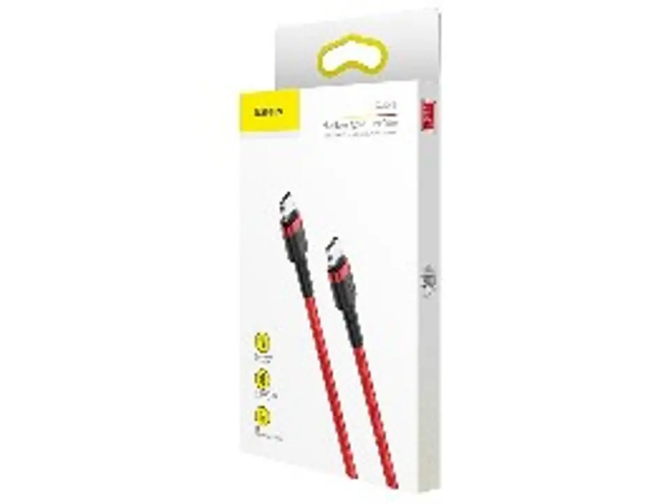 Cavo Baseus Cafule USB 2.0 Doppia Faccia A MicroUSB | QC 3.0, 1.5A, 2 Metri | Ricarica Veloce E Sincronizzazione, Colore Rosso