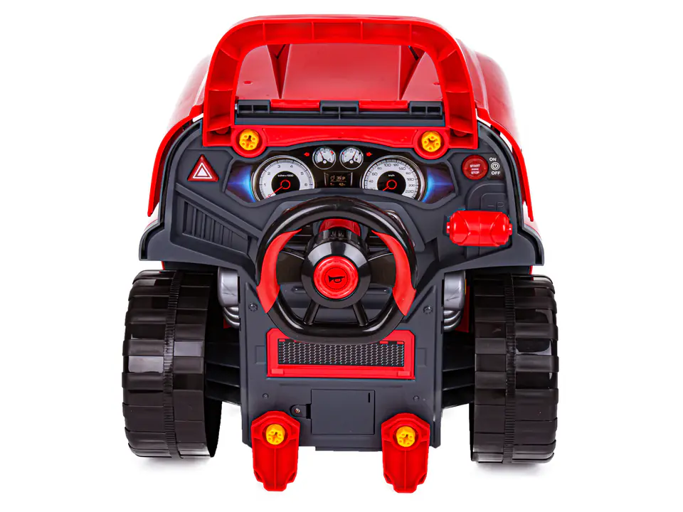 Zestaw Mechanika, Samochód Auto Silnik Do Rozkręcania, Warsztat 61 Elementów, Ciężarówka, Czerwony Truck