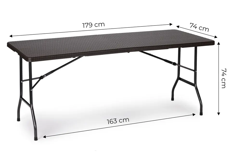 Stół cateringowy bankietowy ogrodowy składany 180 cm ratan ModernHome
