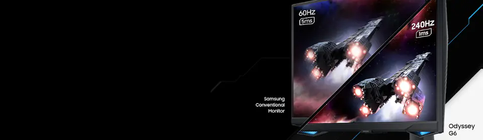Zakrzywiony monitor Samsung LS32BG650EUXEN 32", VA, QHD, 2560 x 1440, 16:9, 1 ms, 350 cd/m², Czarny, 240 Hz, Ilość portów HDMI 2
